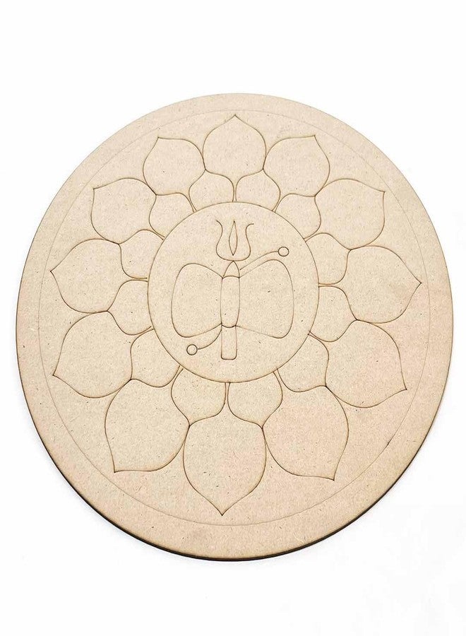 Adikala Mandala Art Inspired by Lord Shiva, Pine MDF Boards 12 X 12 inches, 3.5mm Thickness, Set of 2, Decorative Hanging Hook Included